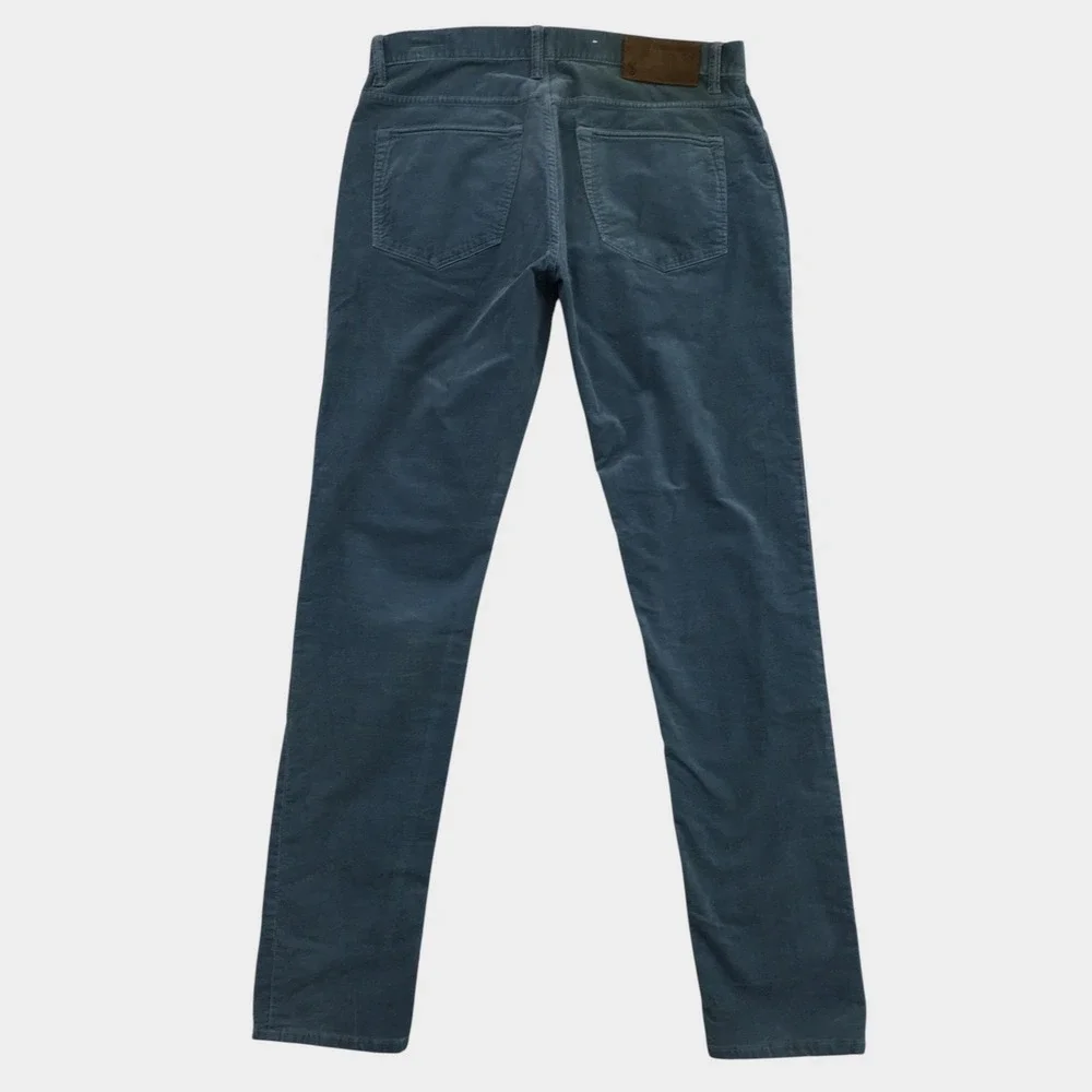 Todd Snyder Slim Fit Stretch Corduroy 5-Pocket Jeans Blue Teal Mens 32x34